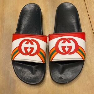 Gucci Red and Black Slides